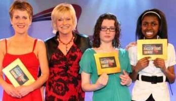 Sue Barker with short story winners